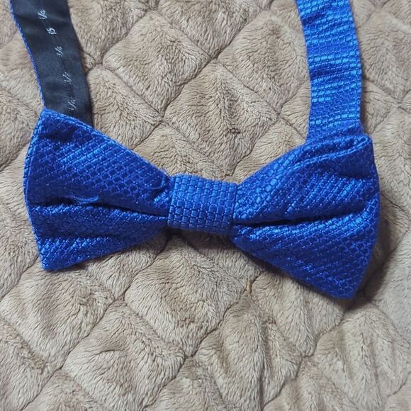 Men's Royal Blue Vest 5 Buttons Polyester/satin with bow tie Size S - Picture 5 of 10